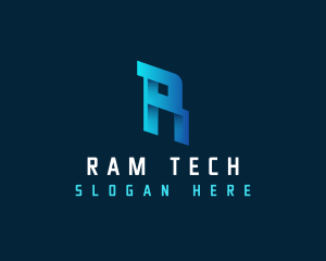 Tech Digital Gaming Letter R logo design