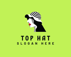 Woman Fashion Hat logo design