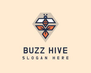 Hexagon HoneyBee Petals logo design