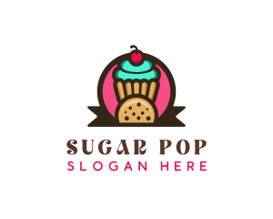 Cupcake Cookie Treats logo design