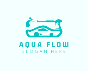 Sedan Car Pressure Cleaning logo design