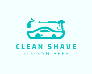 Sedan Car Pressure Cleaning logo design