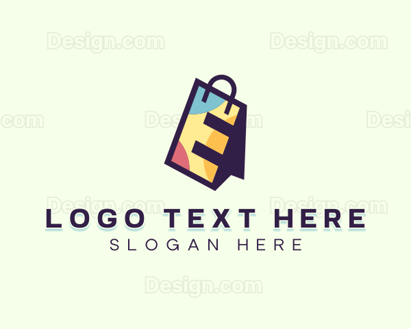 Shopping Bag Letter E Logo