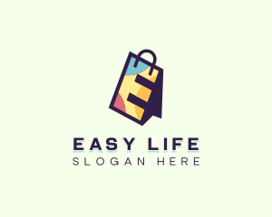 Shopping Bag Letter E logo design