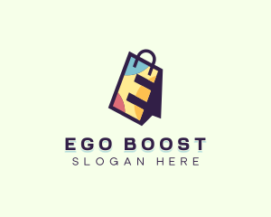 Shopping Bag Letter E logo design