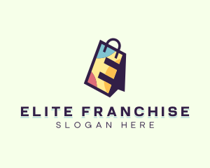 Shopping Bag Letter E logo design