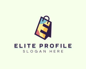 Shopping Bag Letter E logo design