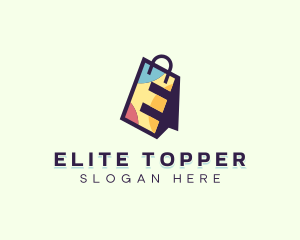 Shopping Bag Letter E logo design