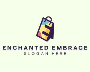 Shopping Bag Letter E logo design