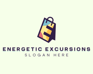 Shopping Bag Letter E logo design