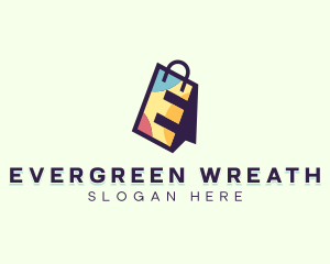 Shopping Bag Letter E logo design