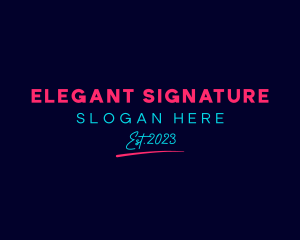 Neon Business Signature logo design