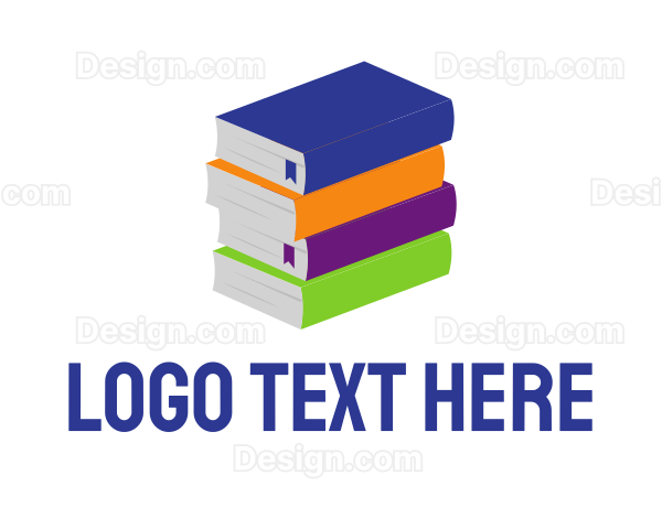 Colorful Library Books Logo