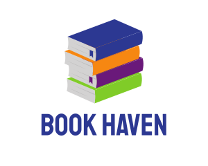 Colorful Library Books logo design