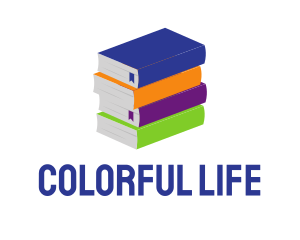 Colorful Library Books logo design