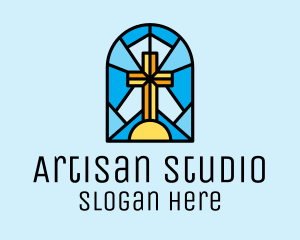 Church Cross Mosaic logo design