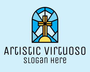 Church Cross Mosaic logo design