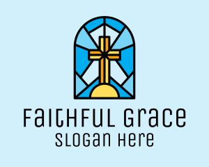 Church Cross Mosaic logo design