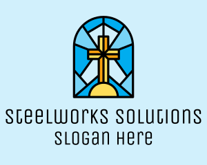 Church Cross Mosaic logo design