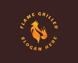 Fried Chicken Flame logo design