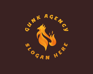 Fried Chicken Flame logo design