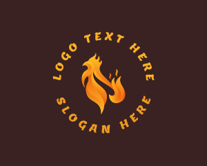 Spicy - Fried Chicken Flame logo design