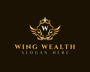 Crown Wings Shield logo design