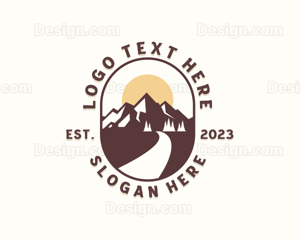 Mountain Trekking Pathway Logo