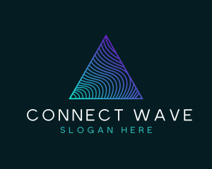 Wave Pyramid Tech logo design