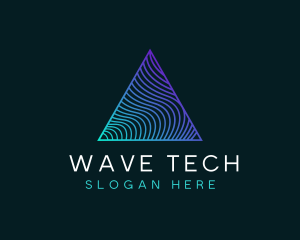 Wave Pyramid Tech logo design