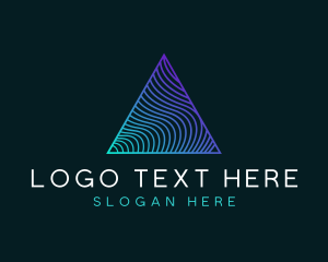 Geometry - Wave Pyramid Tech logo design