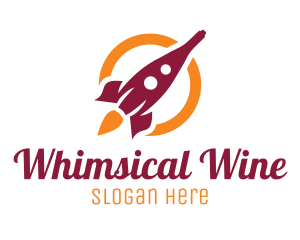 Wine Bottle Rocket logo design