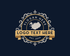 Iceland Map Luxury Ornament logo