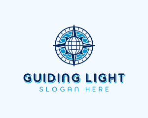 Navigation Globe Compass logo design