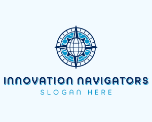 Navigation Globe Compass logo design