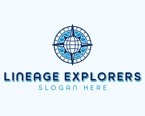 Navigation Globe Compass logo design