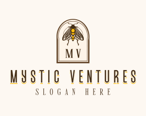 Vintage Moth Insect logo design