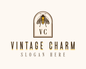 Vintage Moth Insect logo design