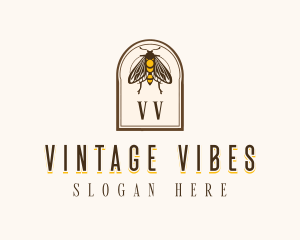 Vintage Moth Insect logo design