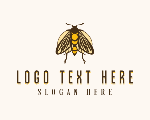 Vintage Moth Insect logo