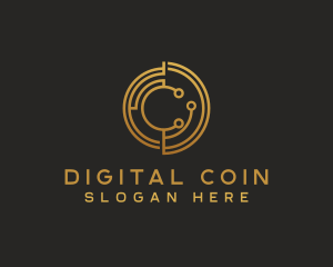 Cryptocurrency Bitcoin Fintech logo