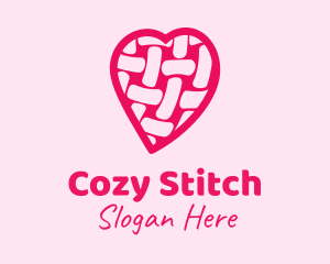 Pink Woven Heart  logo design