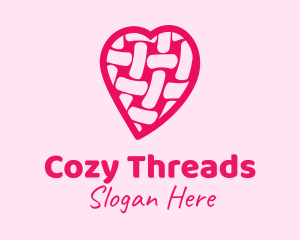 Pink Woven Heart  logo design