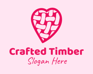 Pink Woven Heart  logo design