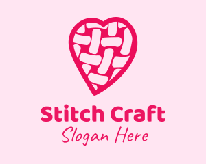 Pink Woven Heart  logo design