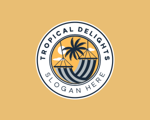 Tropical Outdoor Hammock logo design