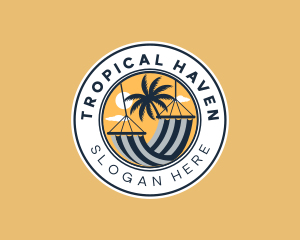 Tropical Outdoor Hammock logo design