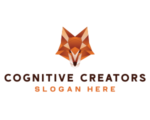 Geometric Fox Head logo design