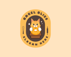 Bagel Bread Cat logo design