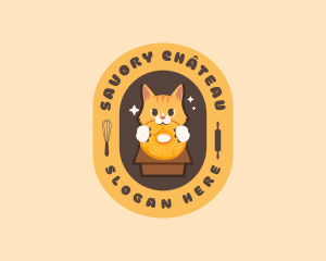 Bagel Bread Cat logo design